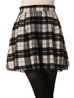 シャギーチェックふんわりタックスカート