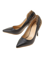 ツイード切替パンプス