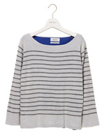 ボーダー配色ニットプルオーバー