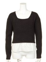 【スペシャルプライス】シャツコンビリブニットTOP