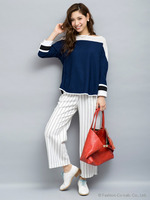 ストライプワイドパンツ