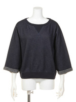 【mystic】ボア裏毛7分袖プルオーバー