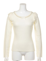 ショルダーフリルパールニット