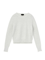 ラメ使い透かし編みデザインニット