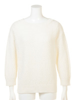 後ろ編み上げ地柄プルオーバー