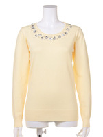 【2ndline】12ゲージビジュー付きニットトップスCL−0366