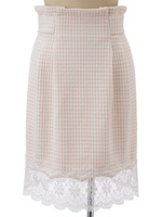 ギンガムレースキリカエタイトスカート