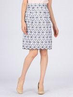 チェック＆フラワー刺繍スカート