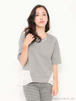 ネックレス付きサイドレースカットトップス