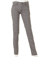 先染めチェックスキニー