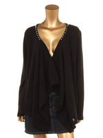 背骨スタッズ前下りカーディガン