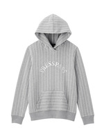 ストライプ×ロゴフーデッドプルオーバー