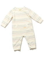 moco moco'スムーズィー'babyマルチボーダーロンパース