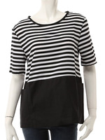 【ECURY】ボーダー切替チュニック