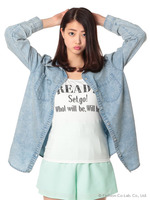 デニム風シャツ＆タンクトップセット