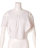 肩開きラッフルコットンブラウス