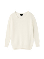 Vネックローゲージニット