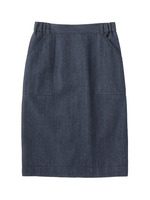 インディゴ交織タイトスカート