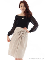 ギャザーリボンラップスカート