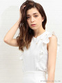 プリネックフリルノースリーブトップス