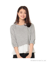 ボーダーキルトフェイクレイヤード