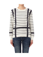 配色ラインデザインニット