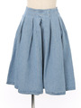 8ozデニムウエストタックフレアスカート