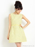 ジャガードボーダーワンピース【Summer collection】