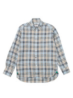 JAMES MORTIMER アイリッシュリネンチェックシャツ