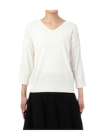 Vネックドルマンニットプルオーバー