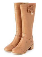 【LIZLISA】ペタンコ膝下ブーツ