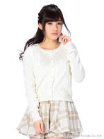 【Tralala】オーガンジーリボン通しカーディガン