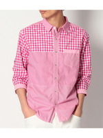 ギンガム切り替えシャツ