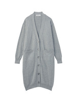 ドロップショルダーロングニットカーディガン