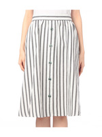 フロントボタンつきストライプ柄スカート