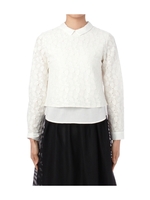 レイヤード風レースブラウス