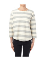 ワイドボーダー柄カットソープルオーバー