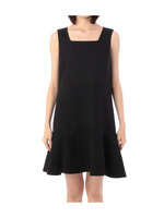 裾フレア切り替えノースリワンピース