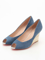 【V−SEVEN】358038・オープントゥウエッジパンプス