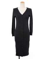 カシミアタッチニットロングカーデ