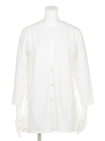 12G天竺バックプリーツVカーディガン