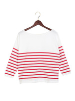 JC パネルボーダーボートネックオフショルT