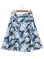 L55ウエストリボン花柄フレア／/コン/A