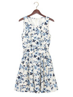 L90ウエストリボン花柄／ノースリ/コン