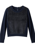 [L]アルパカ混シャギープルオーバー/チャコールグレー(014)