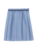 [L]コンビプリーツスカート/ブルー系(092)