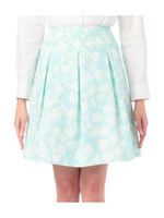 [L]バイカラーフラワースカート/ブルー系(190)