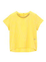 [L]ビジュー付きストライプブラウス/イエロー系(331)