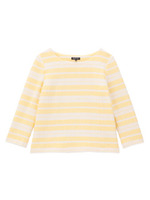 [L]ボーダー七分袖カットソー/イエロー(332)