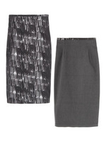 [L]リバークレヨンストライプスカート/ブルー系(793)